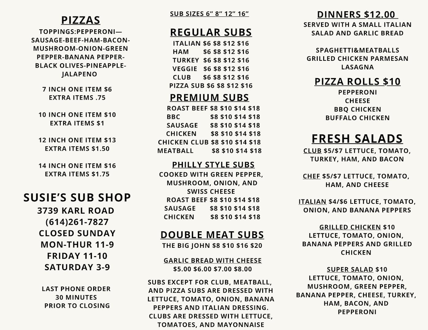 Susie's Sub Shop